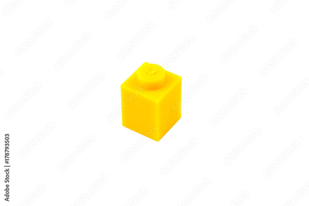 Fototapeta premium Plastic building block isolated on white background