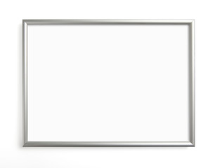 Silver frame for painting or picture on white background.