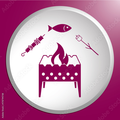 Grilled fish, zephyr and  kebab icon