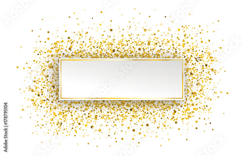 Papierbanner mit goldenem Konfetti