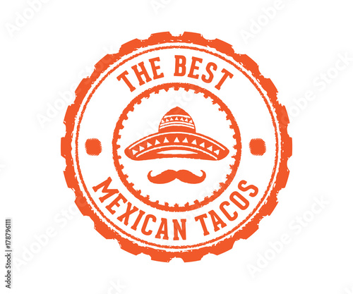 the best mexican tacos sign stamp
