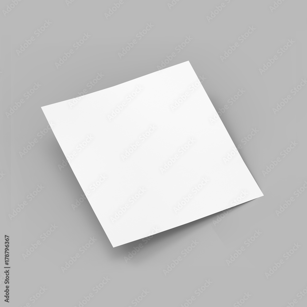 Square Flyer And Poster Mock-Up Template, 3D Illustration Square Flyer And Poster Mock-Up Template, 3D Illustration