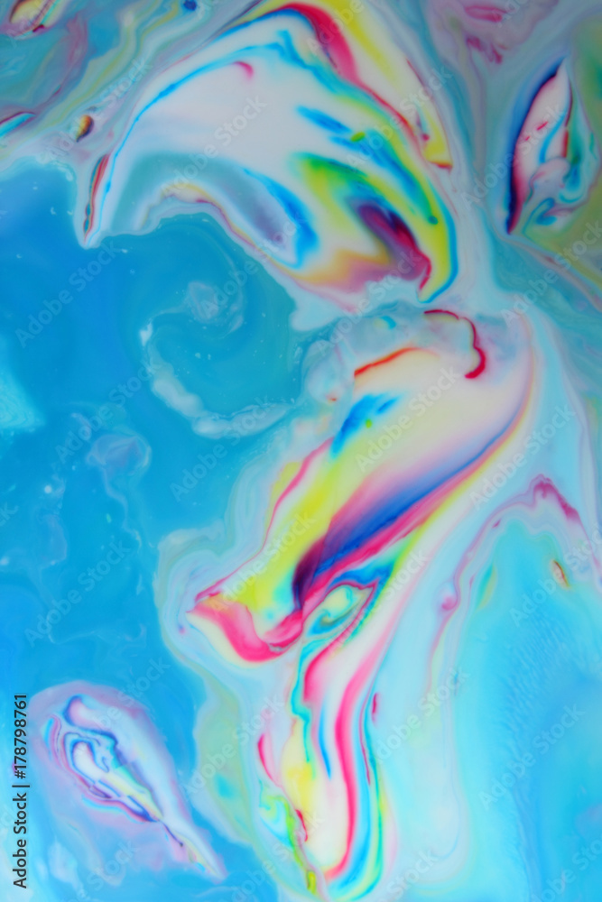 Abstract image of a penguin painted on fluid abstract background, kretivny background with a pattern penguin, multi-colored pattern with a symbol of a penguin