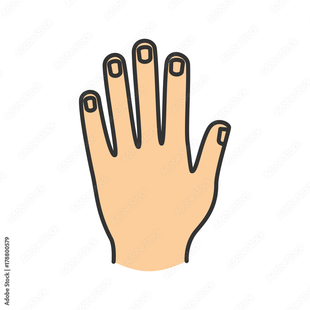 Fototapeta premium Man's hand color icon