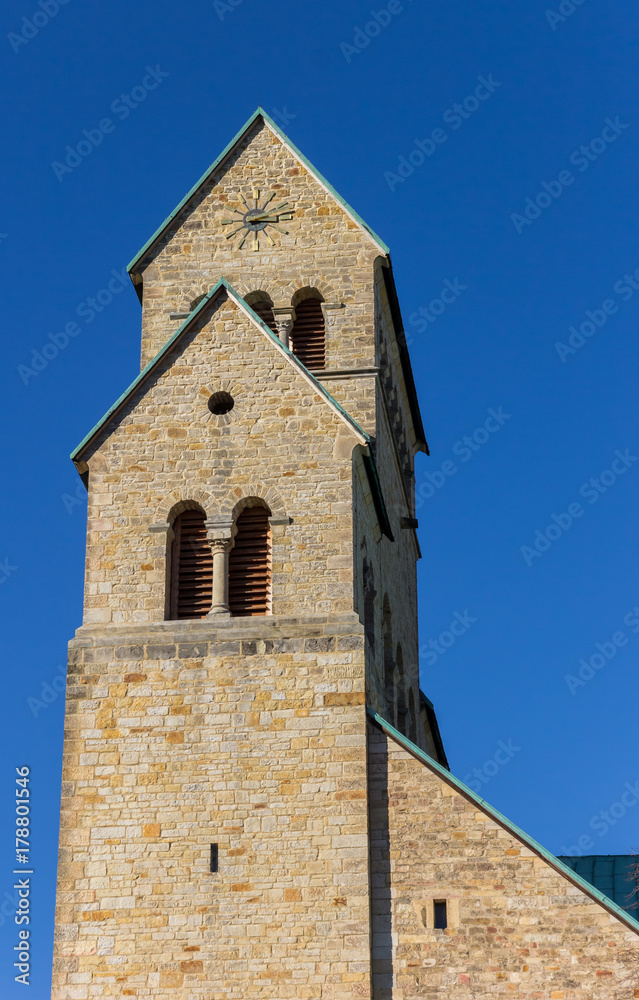 Tower of the historic Dom church in Hildesheim