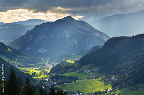 Beautiful valley with former mining town Schladming in Styria, Austria