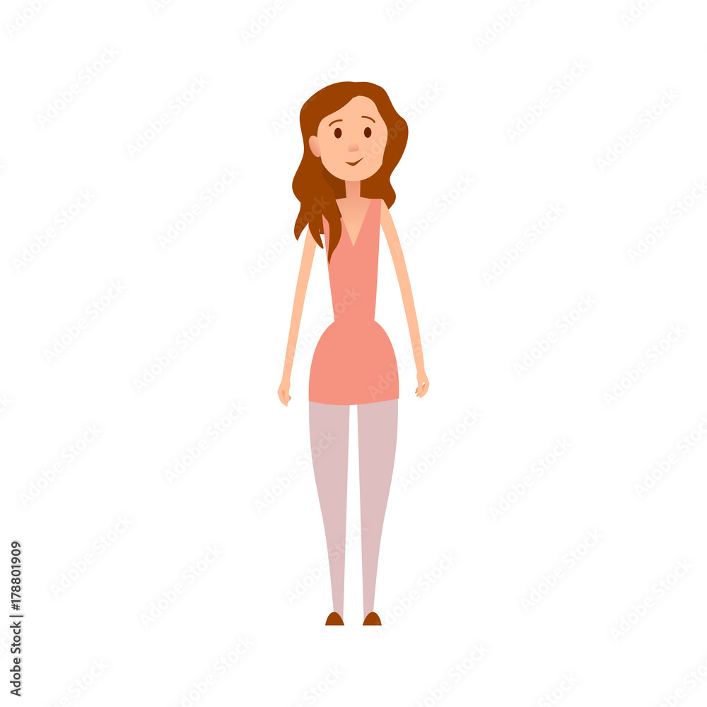 Pretty Girl in Pink Clothes Isolated Illustration Pretty Girl in Pink Clothes Isolated Illustration