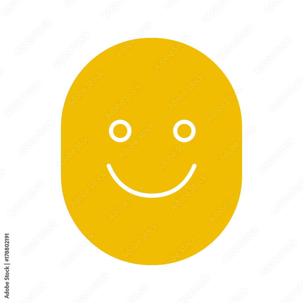 Happy and funny smile glyph color icon Happy and funny smile glyph color icon