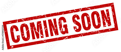 square grunge red coming soon stamp