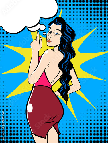 Girl in the style of comic books. Vector illustration.