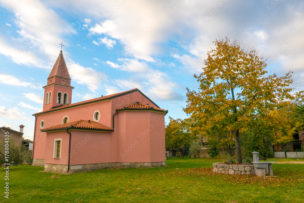 Fototapeta premium Church in small village Nova vas
