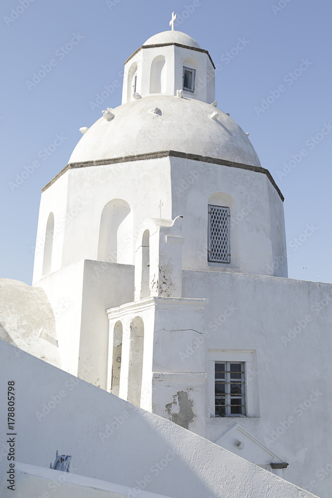 Agios Minas church in Fira town on Santorini, Greece