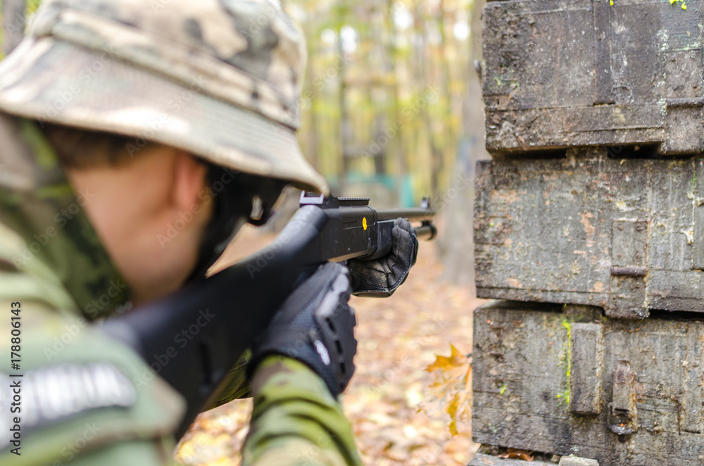 Army soldier in forest Army soldier in forest