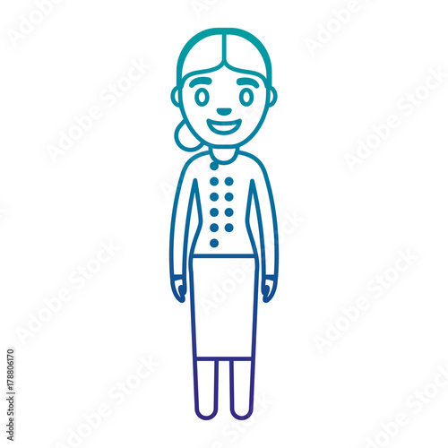 cartoon woman icon over white background vector illustration