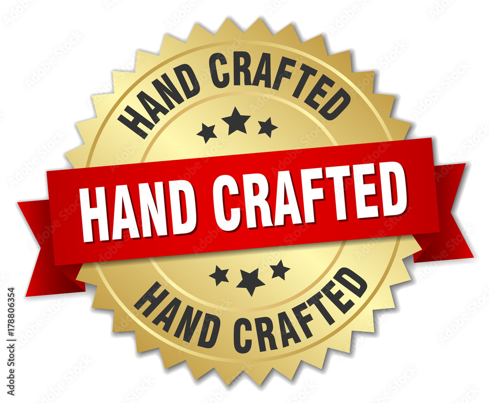 hand crafted round isolated gold badge hand crafted round isolated gold badge