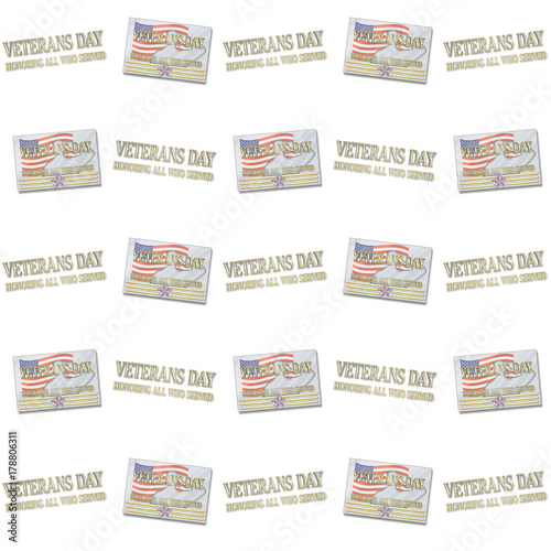 Veterans Day, 3D, Honoring all who served, American holiday template.