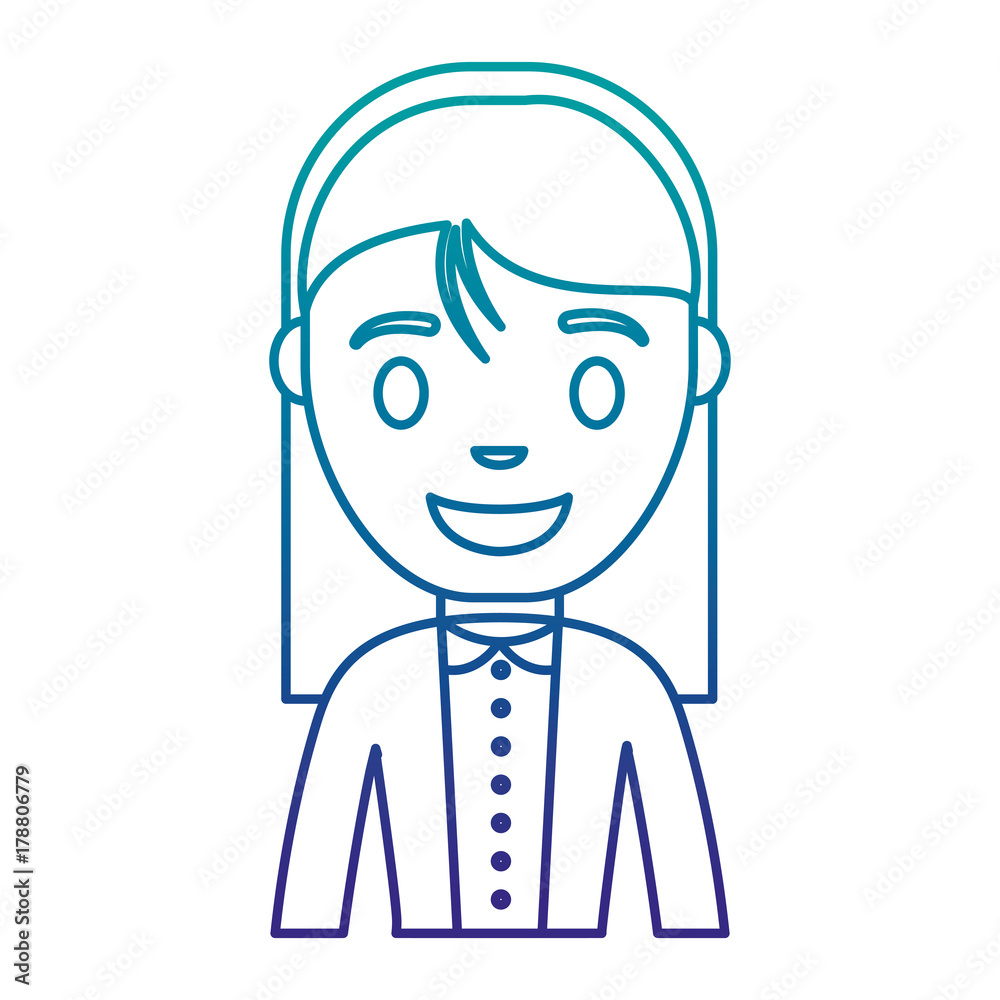 cartoon woman icon over white background vector illustration