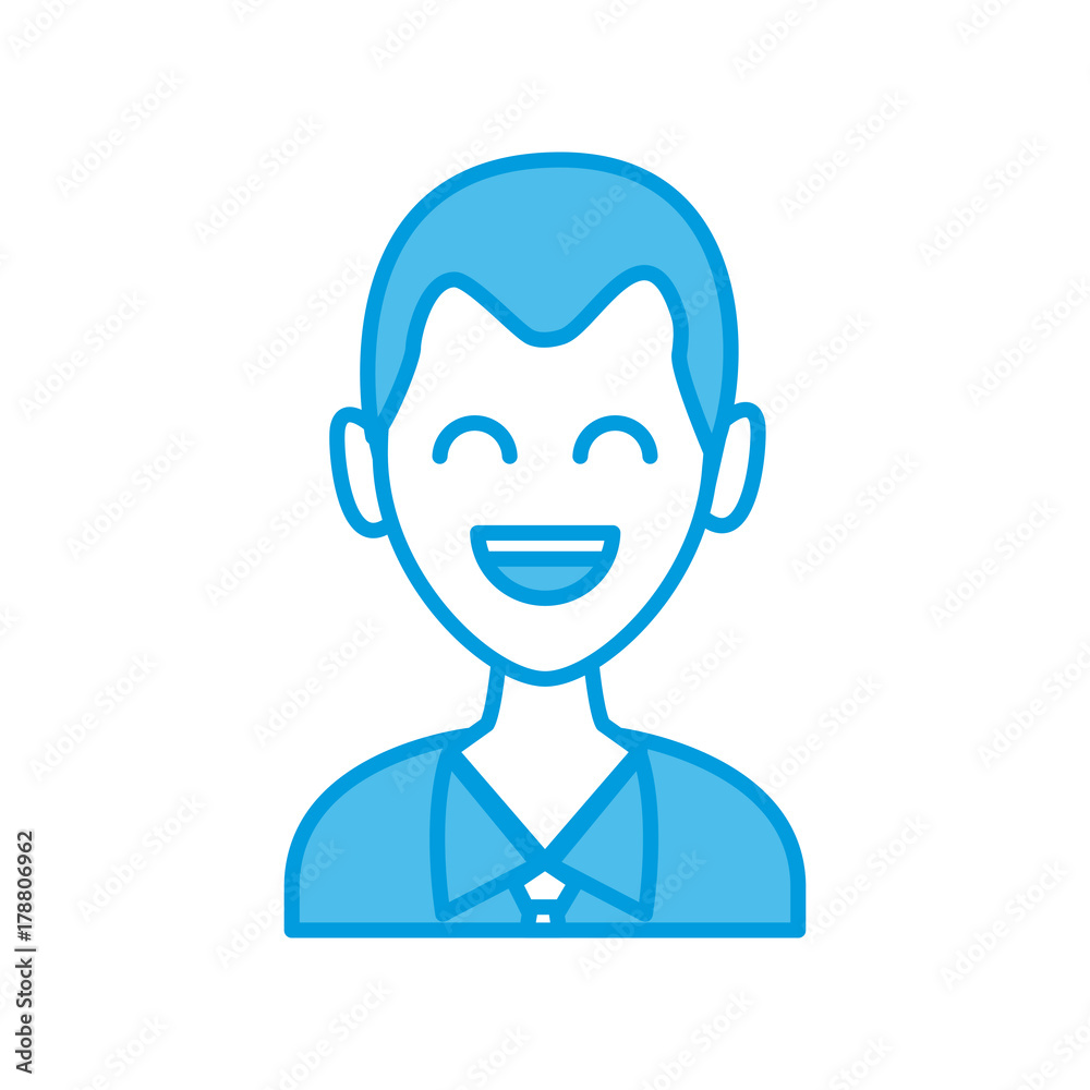 Man smiling cartoon icon vector illustration graphic design