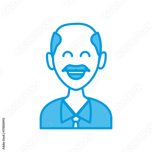 Man smiling cartoon icon vector illustration graphic design