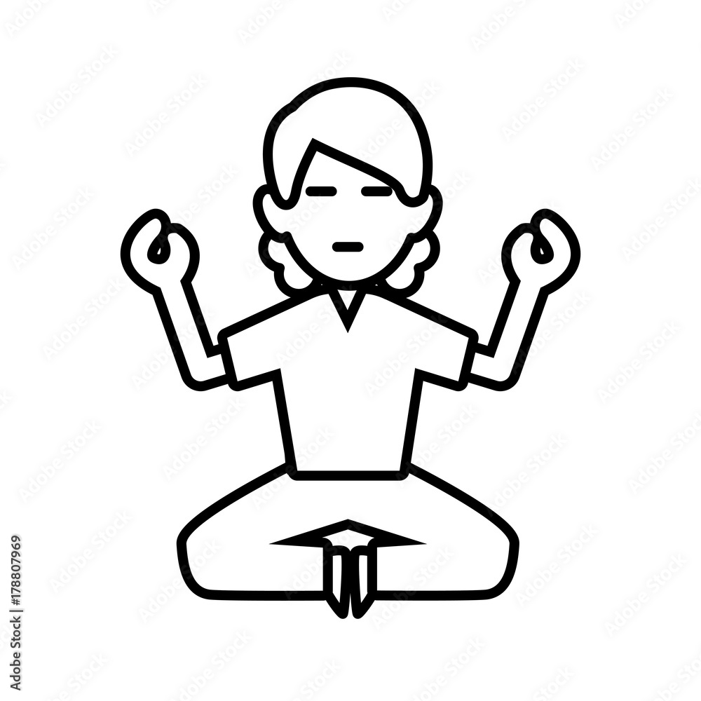 Man doing yoga icon vector illustration graphic design