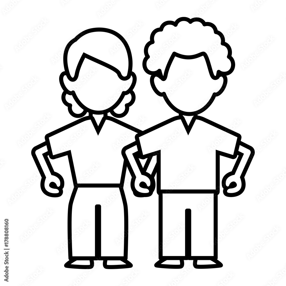 Woman and man couple icon vector illustration graphic design Woman and man couple icon vector illustration graphic design