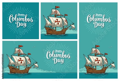Posters for Happy Columbus Day.