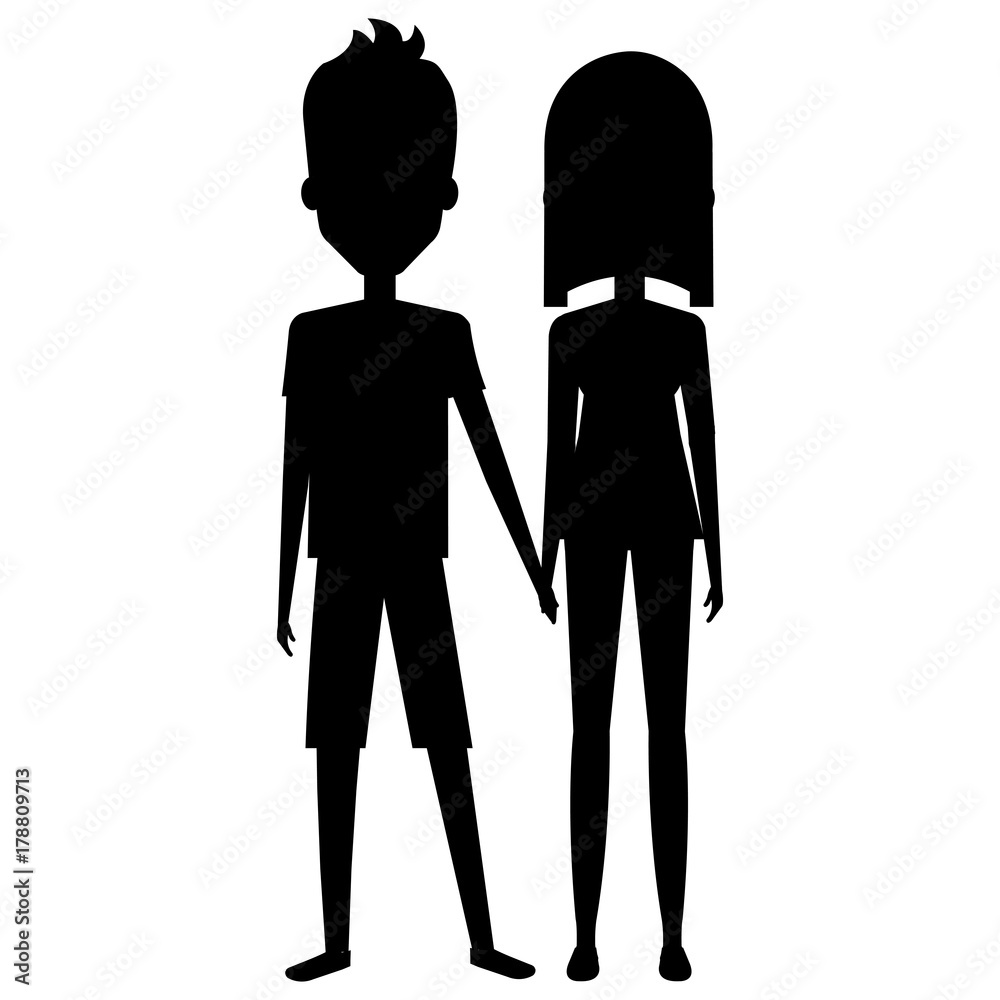 lovers couple silhouette avatars character lovers couple silhouette avatars character