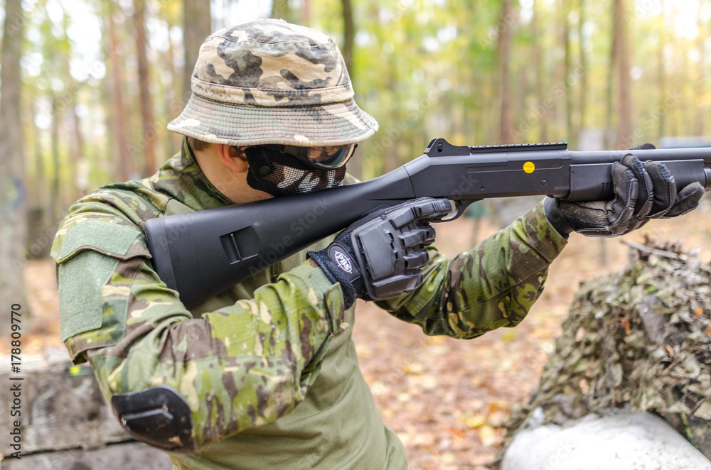 Army soldier in forest Army soldier in forest