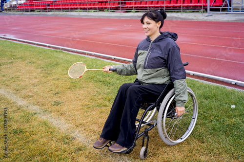 Disabled girl on a stadium © Nichizhenova Elena