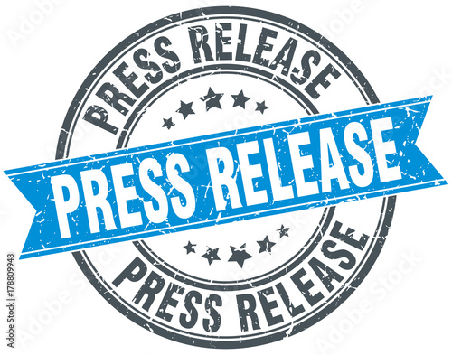 press release round grunge ribbon stamp