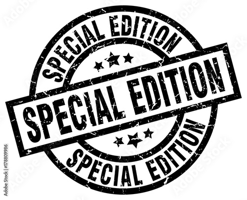 special edition round grunge black stamp