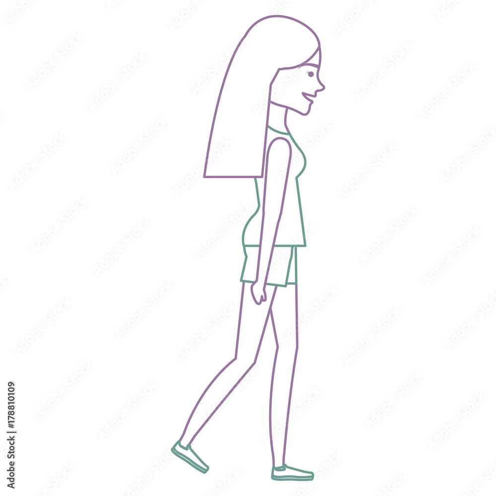 beautiful woman walking avatar character