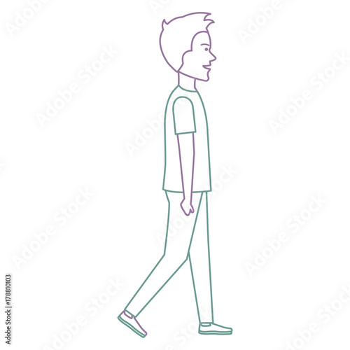 young man walking avatar character
