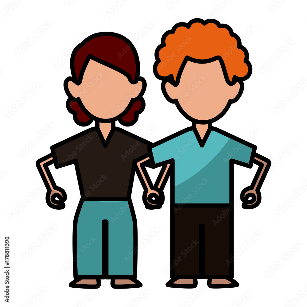 Woman and man couple icon vector illustration graphic design