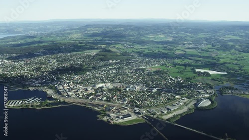 Aerial Shot of Norwegian City Hamar