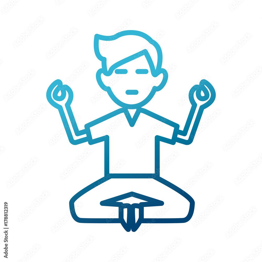 Man doing yoga icon vector illustration graphic design