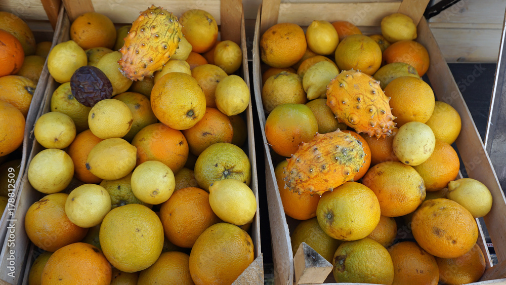 market with local food in split