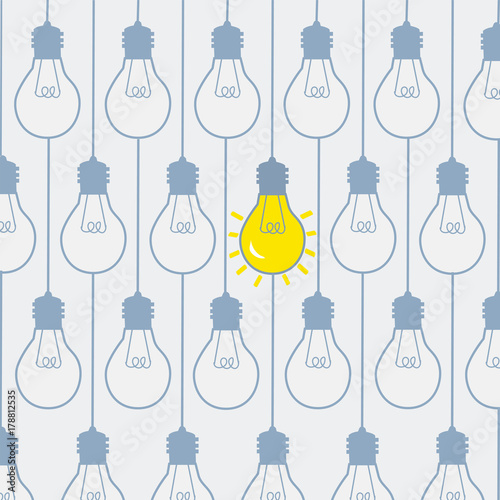 Light bulbs unique concept - vector illustration