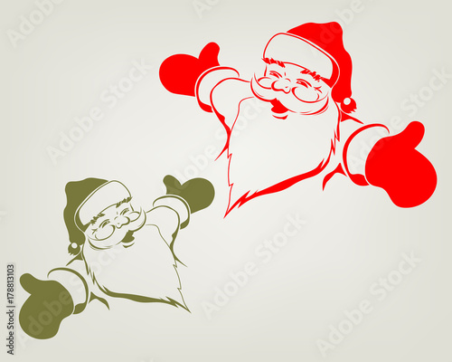 silhouette of Santa Claus with arms apart
