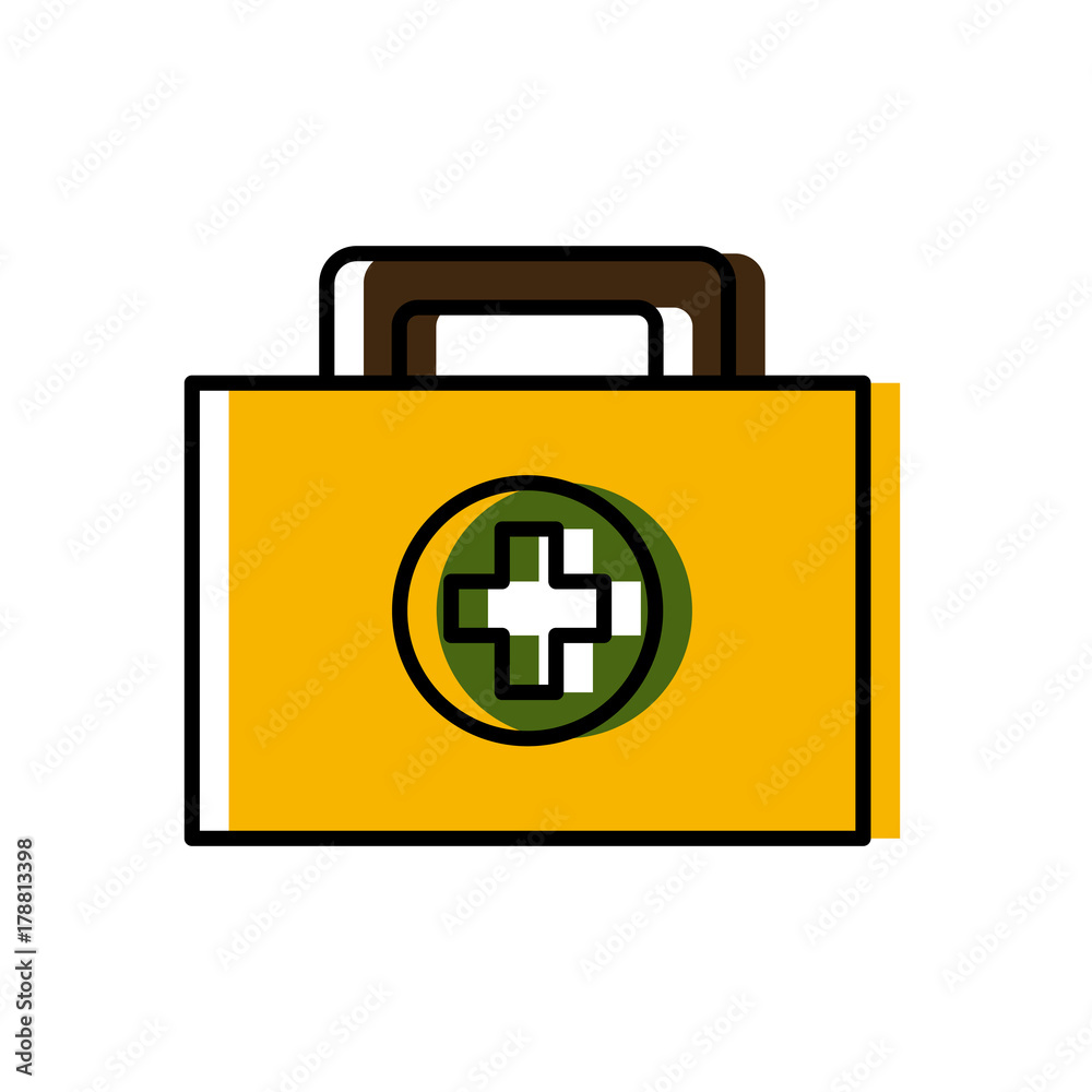 Obraz premium First aid suitcase icon vector illustration graphic design
