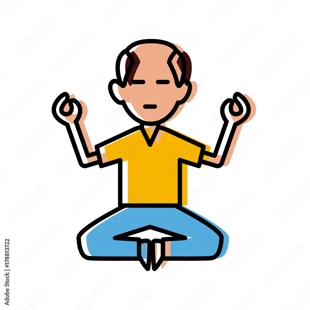 Man doing yoga icon vector illustration graphic design Man doing yoga icon vector illustration graphic design