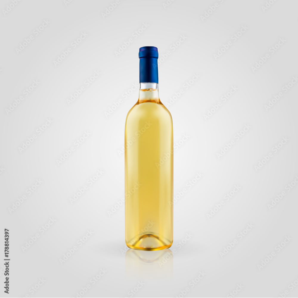 Wine bottle in a realistic style isolated on white background. 3d. Stock - Vector illustration for your design and business Wine bottle in a realistic style isolated on white background. 3d. Stock - Vector illustration for your design and business