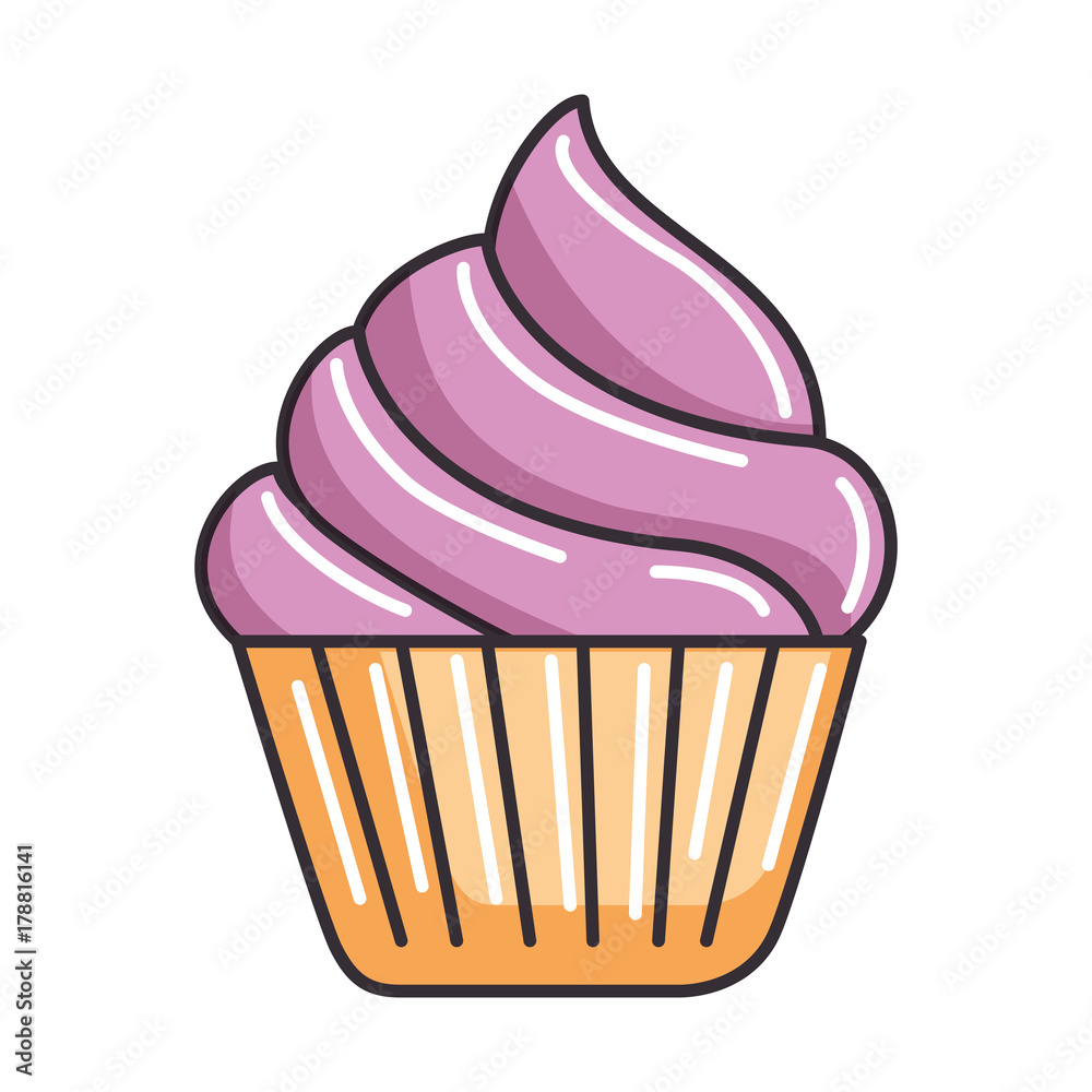 delicious cupcake isolated icon delicious cupcake isolated icon