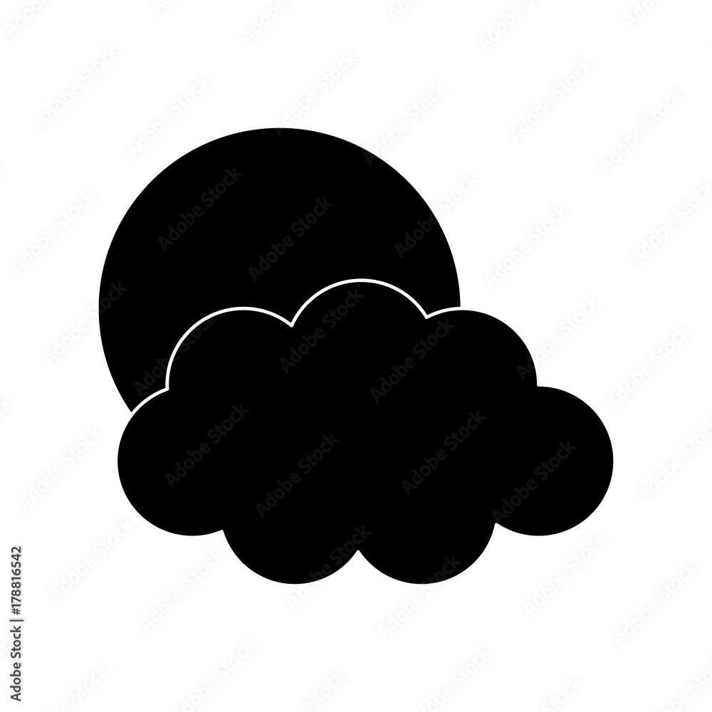 Sun and cloud weather icon vector illustration graphic design Sun and cloud weather icon vector illustration graphic design