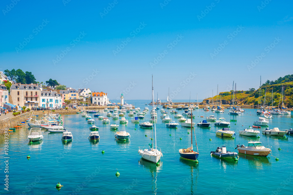 Port of Sauzon at island Belle Ile en Mer, France