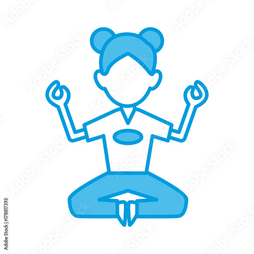 Woman doing yoga icon vector illustration graphic design