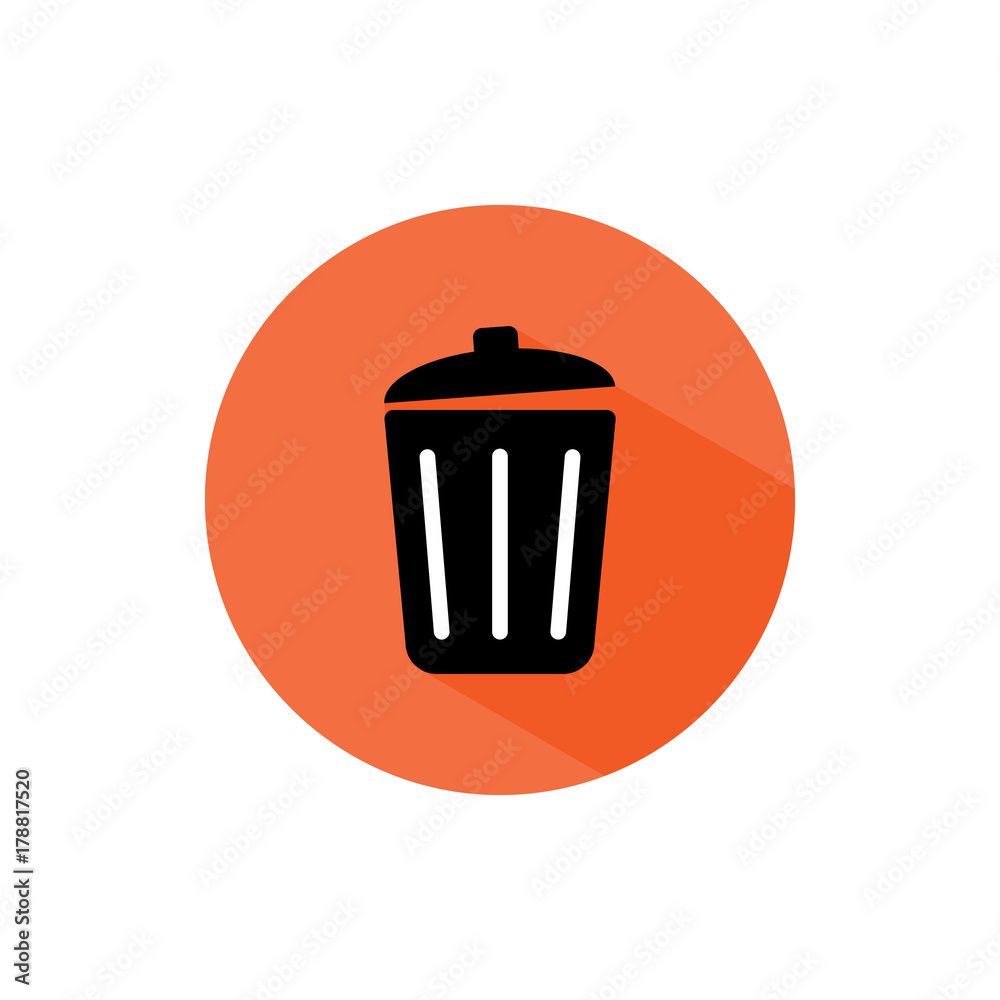 waste bin icon long shadow vector waste bin icon long shadow vector