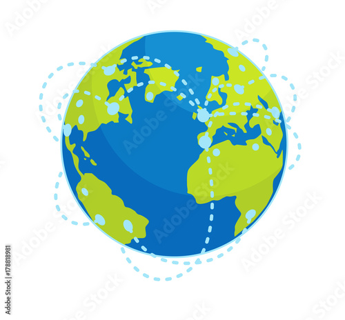 Earth Global Connections Flat Vector Concept