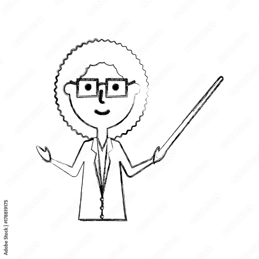 cartoon teacher woman icon over white background vector illustration