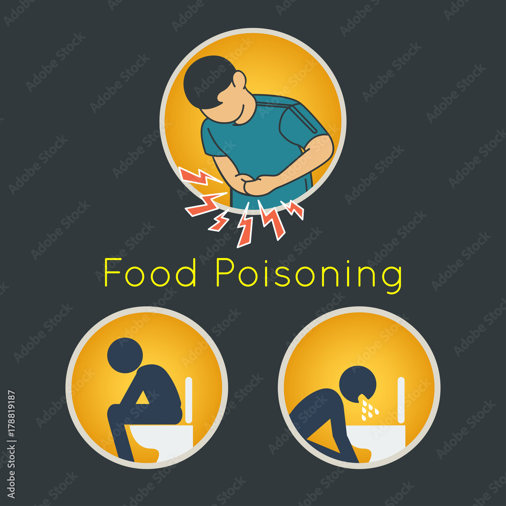 Food Poisoning vector logo icon illustration Food Poisoning vector logo icon illustration